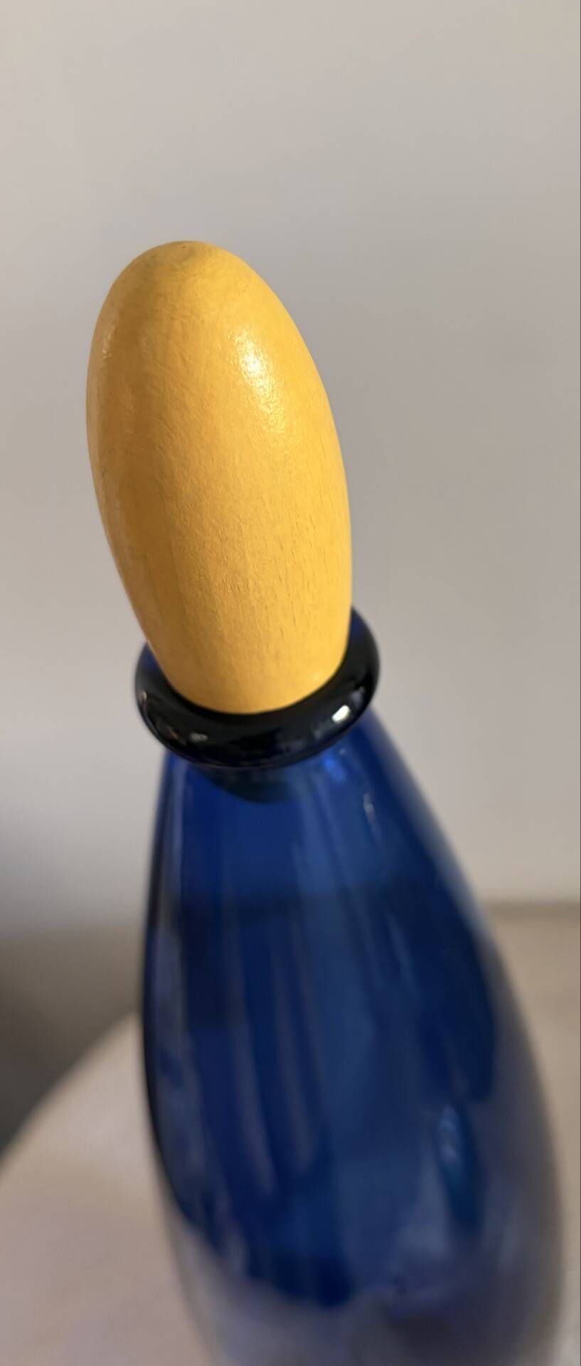 Large Vintage Cobalt Blue Art Glass Carafe by Zwiesel Glas – Mid-Centu