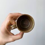Artisanal pyrite-colored stoneware mugs