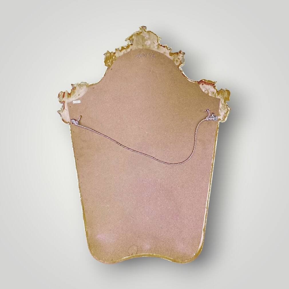 Large antique wall mirror in carved gilded wood – height: 85 cm