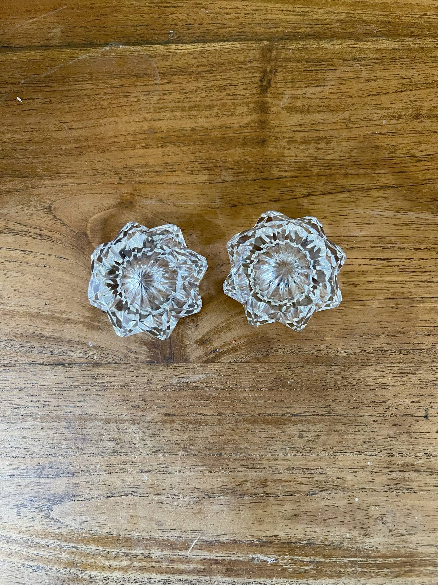 Pair of crystal salt shakers