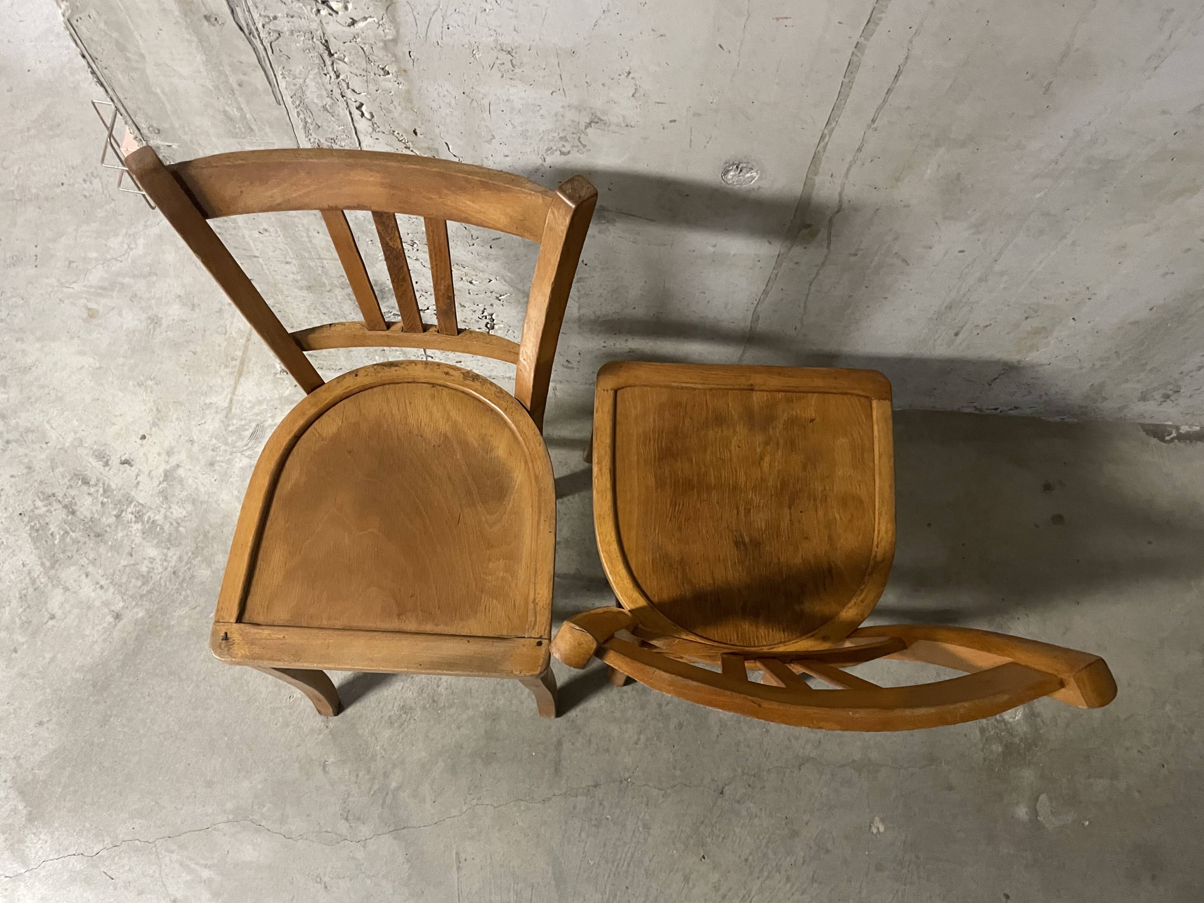Pair of 1950s bistro chairs