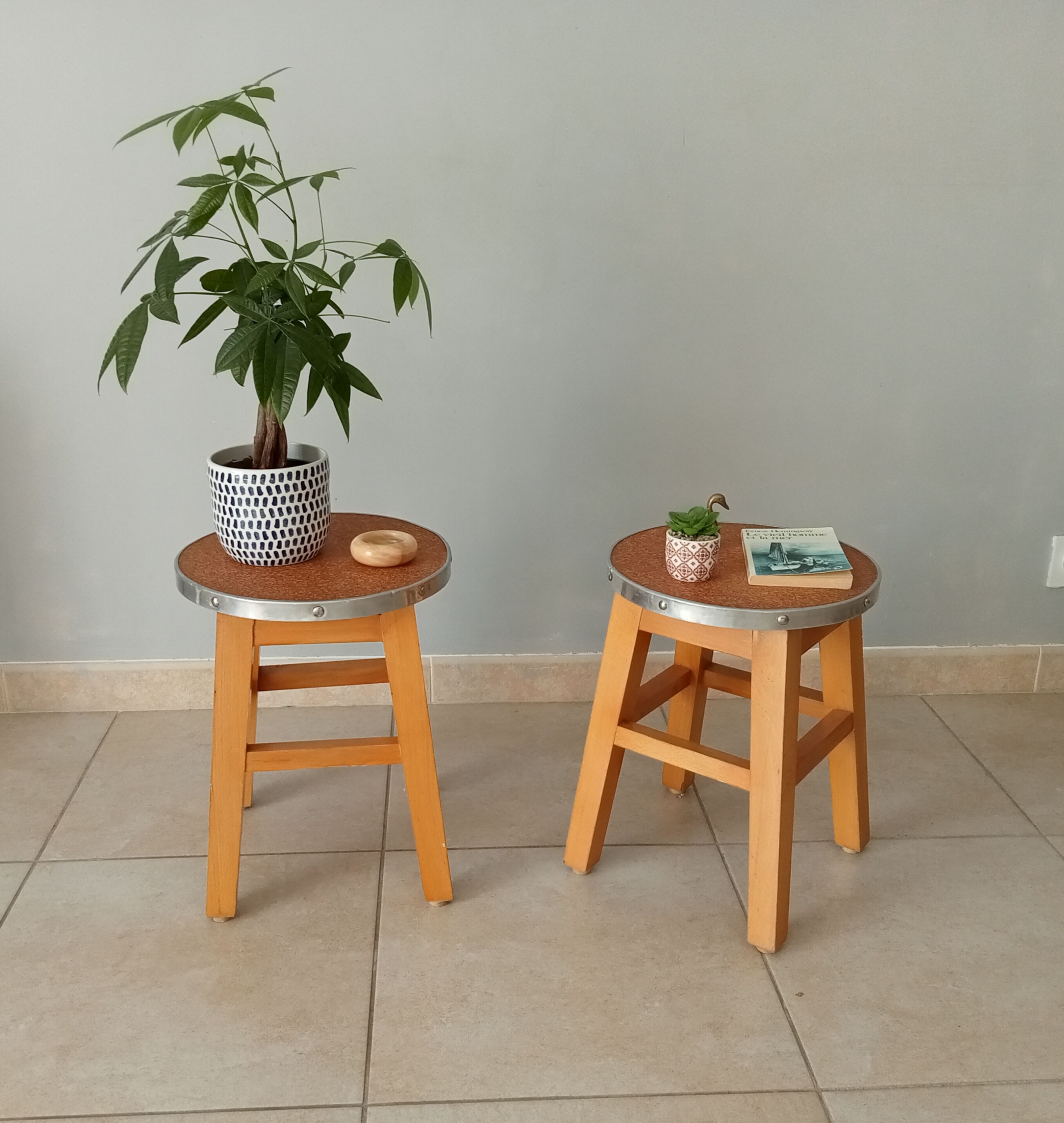 Pair of vintage side tables 70s/80s
