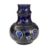 Strehla Keramik cobalt ceramic vase, Germany 1960s.