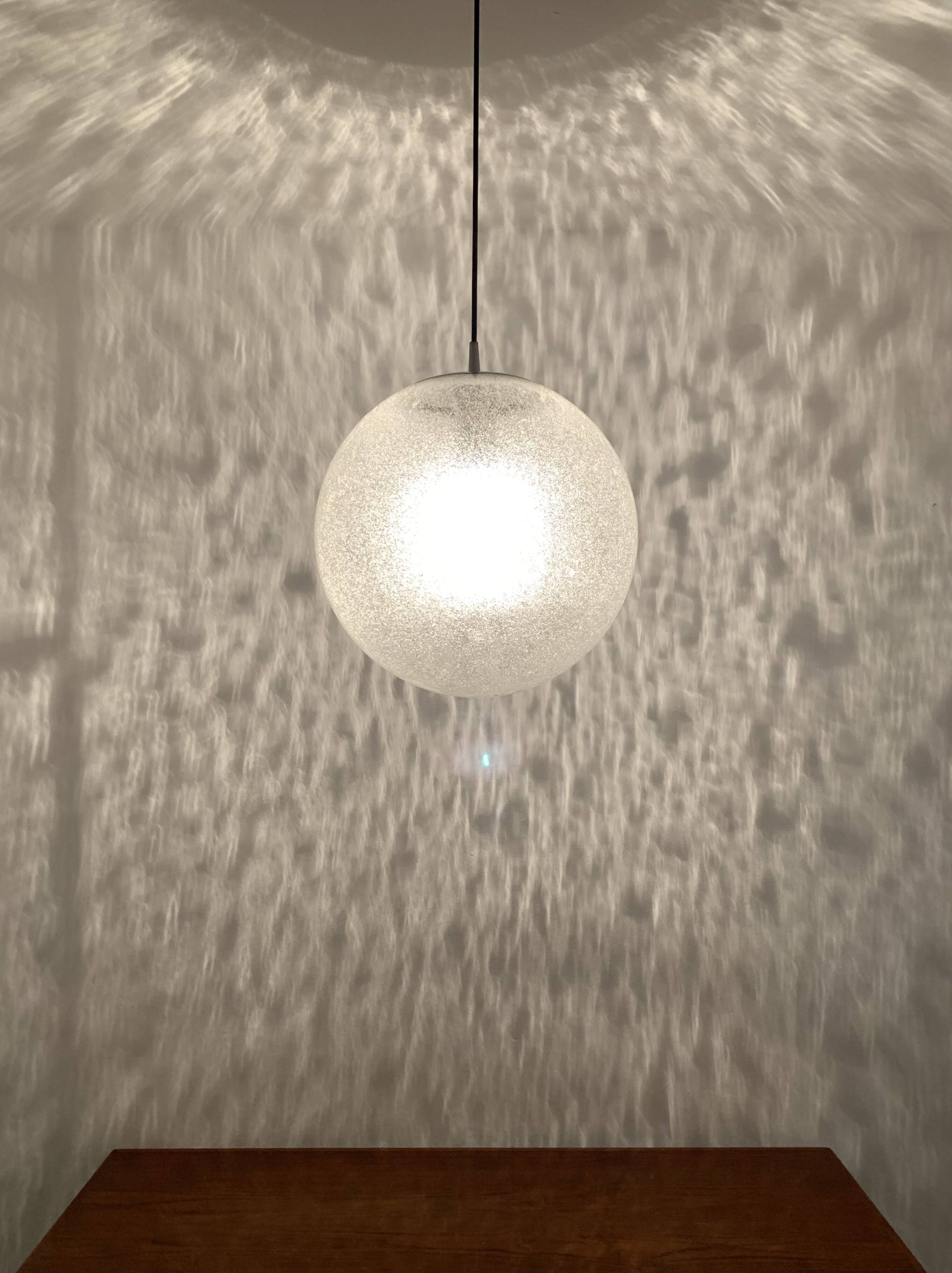 Large bubble glass pendant lamp by Peill and Putzler