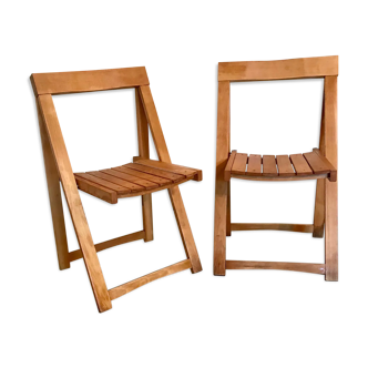 Pair of vintage folding chairs 1960's