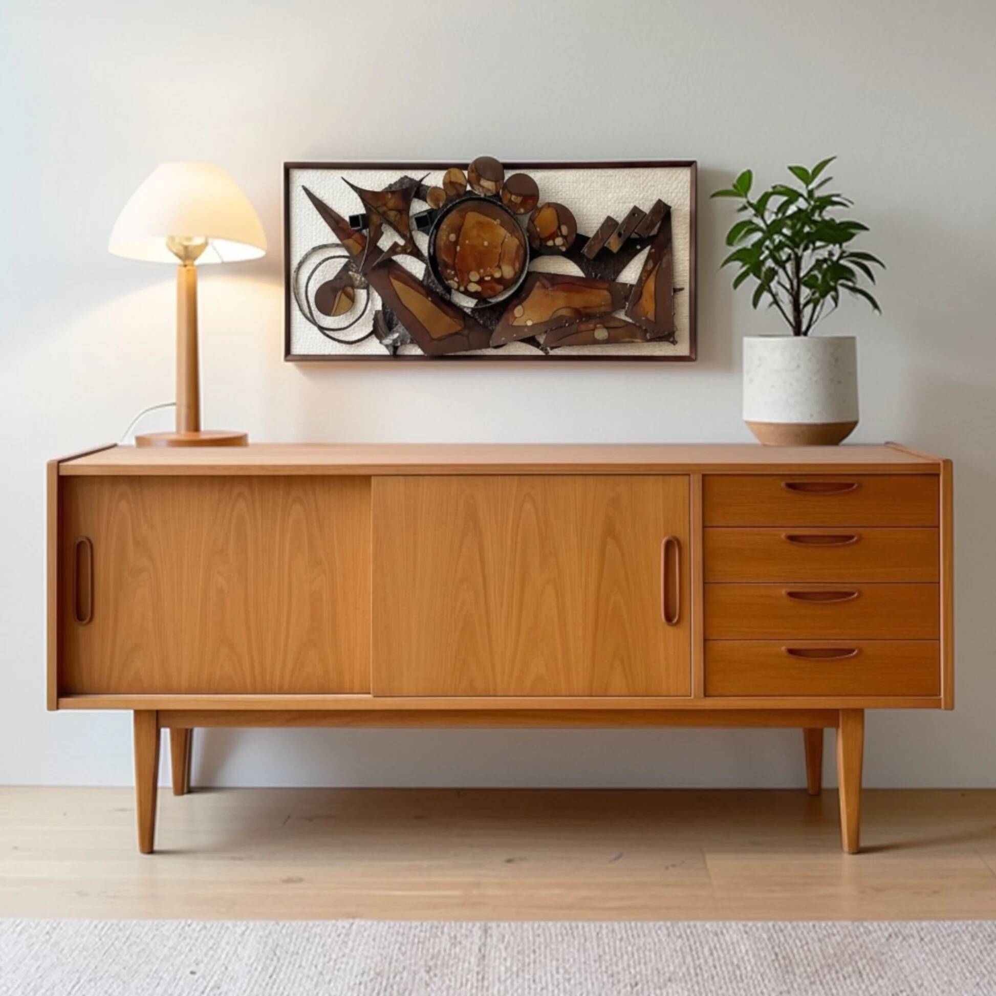 Sculpture murale en métal brutaliste de Henrik Horst des années 1970