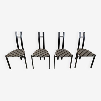 Chaises de salle à manger post-modernes, années 1980, lot de 4