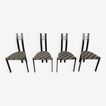 Post modern dining chairs, 1980s set of 4