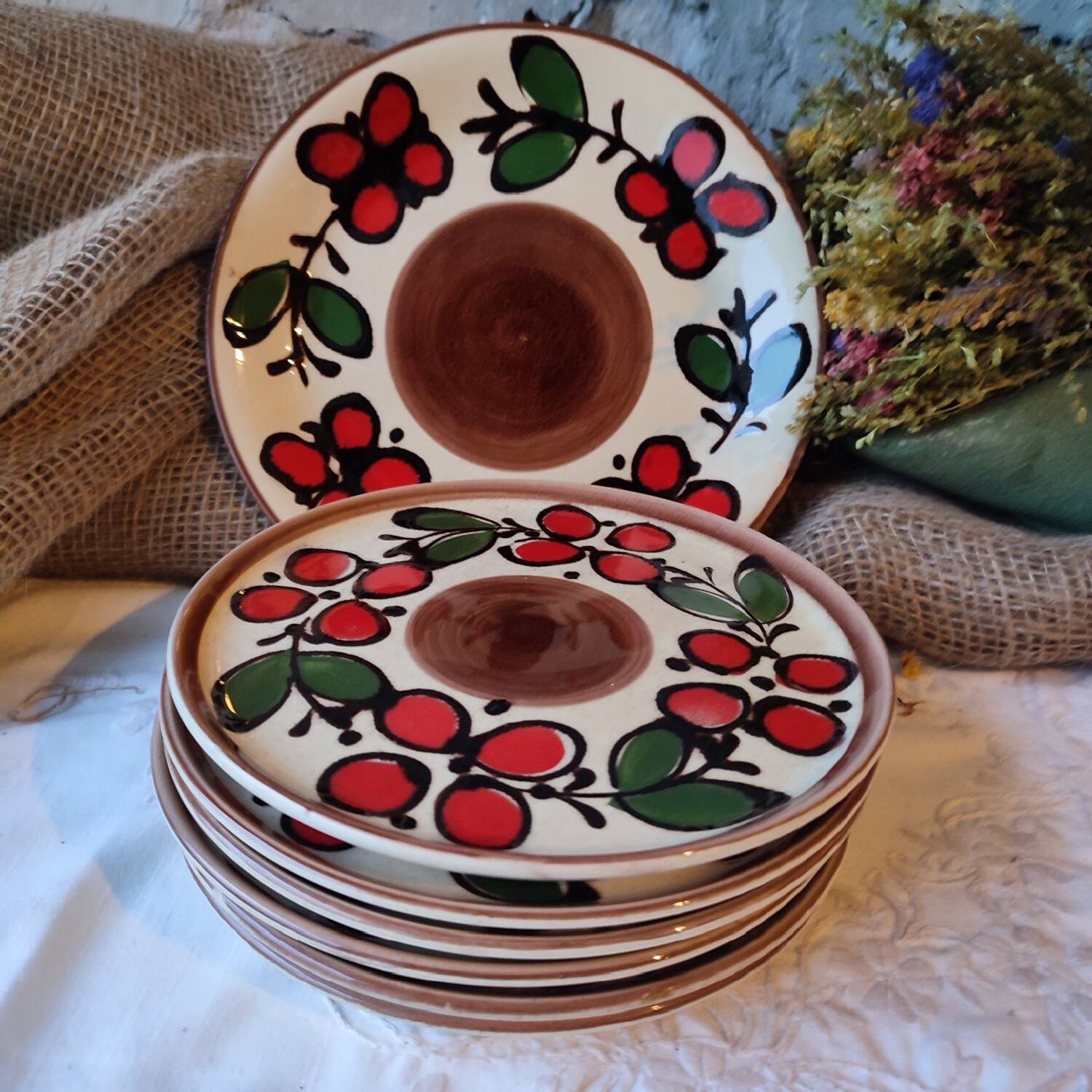 Set of 6 dessert plates + dish "Dunja" – Zell am Harmersbach – Année