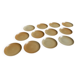 Lot de 12 assiettes à dessert en grès Village France