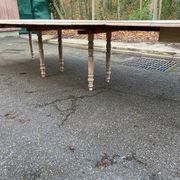 Louis Philippe extendable dining table with 8 extensions, solid oak, 19th century, 350