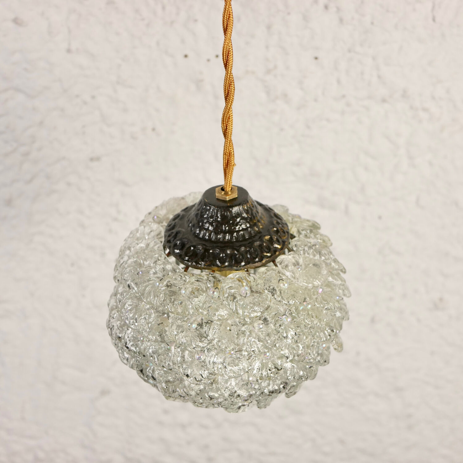 Pair of pearl glass pendant lamps