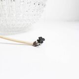 1960s Holophane Ball Pendant Chandelier, Thick Glass, 30 cm, and Vintage Brass