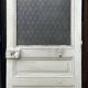 Old door from 1890 in solid wood with translucent glass at the top