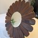 Miroir soleil fleur en bois, style vintage