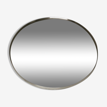 Miroir rond en aluminium de Pierre Vandel, 1970