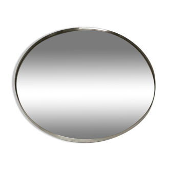 Large round aluminum mirror by Pierre Vandel, 1970