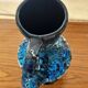 Fat Lava Ceramic Soliflore Vase Vallauris Blue H 31 cm