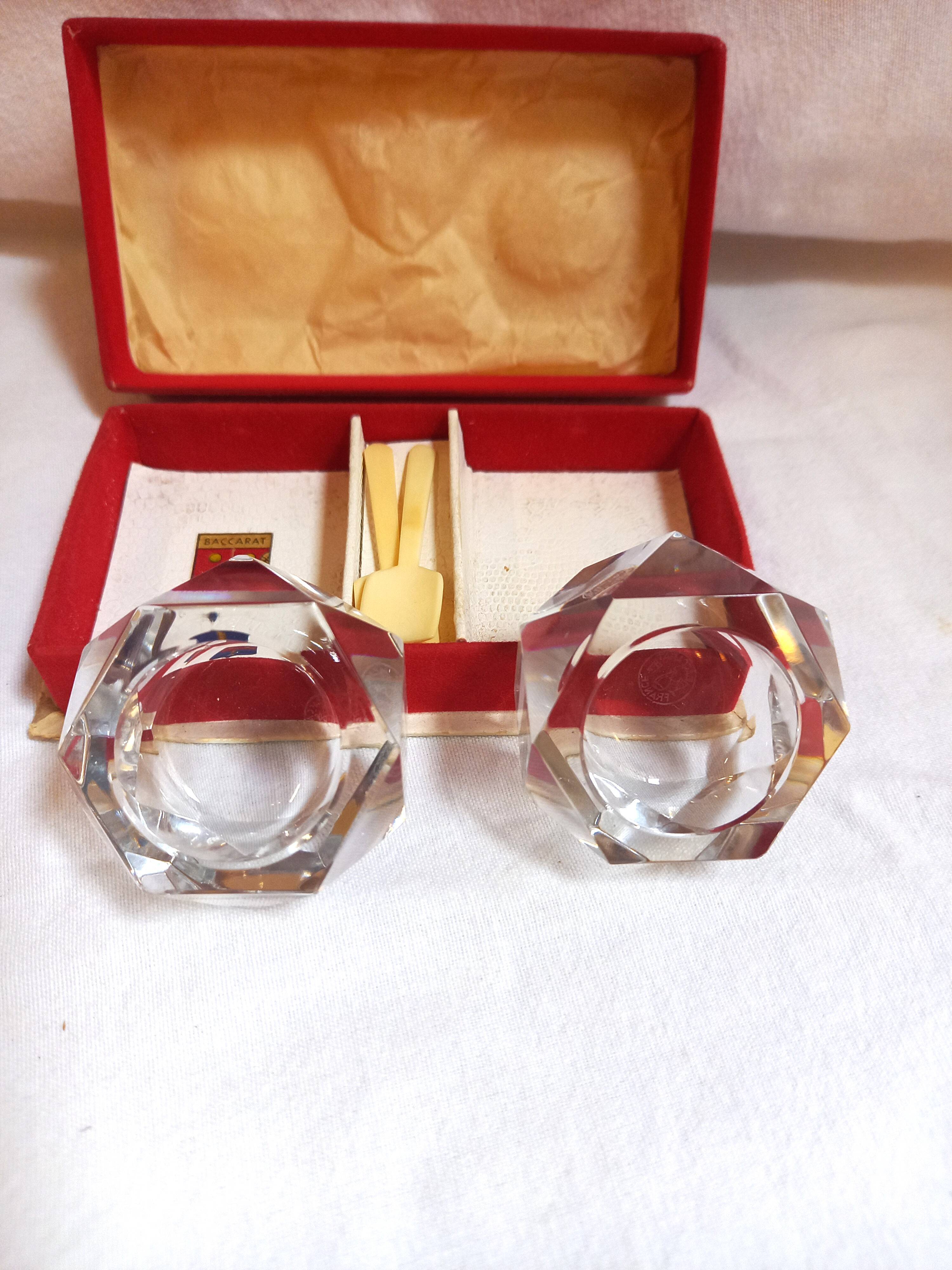 Paire de salerons en cristal de Baccarat