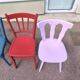 Set of 6 mismatched vintage bistro wooden chairs