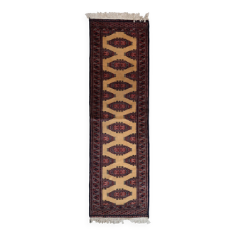 Tapis Boukhara Vintage Fait Main en Laine – 65 x 209 cm - 1C943