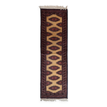 Tapis Bukhara Vintage Fait Main en Laine – 65 x 209 cm - 1C943