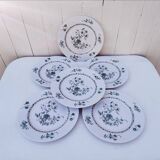 6 flat plates, Limoges porcelain, Bernardaud, Beijing No. 2