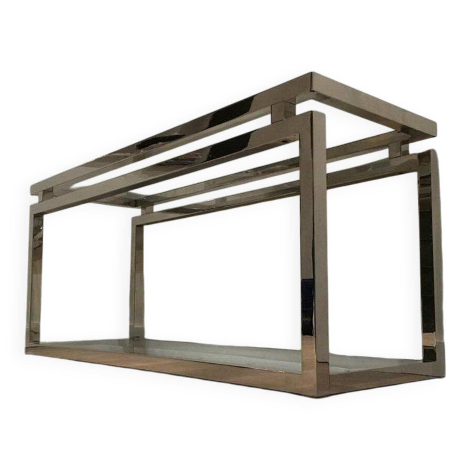 Console en chrome et verre