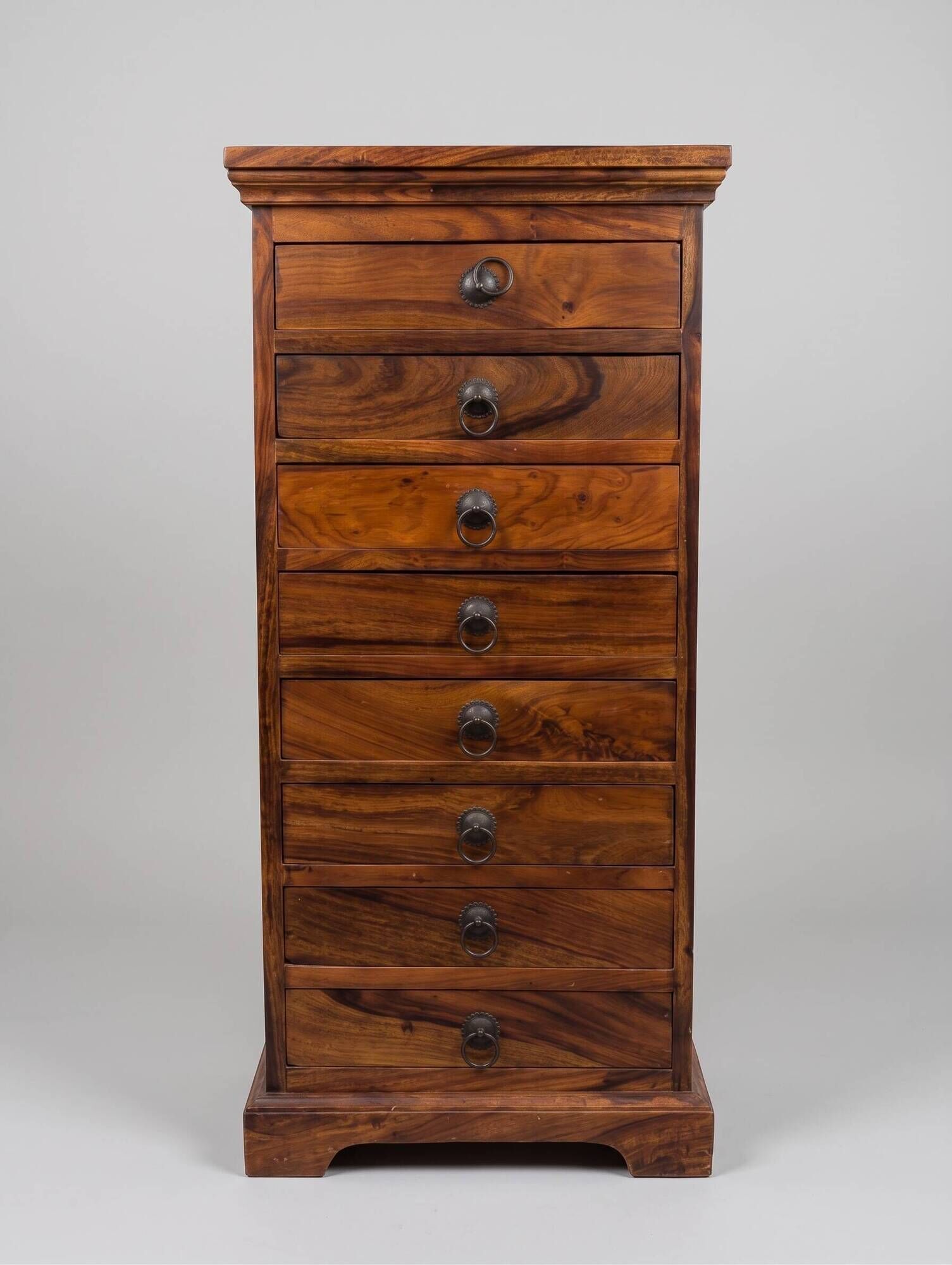 Chest of drawers / Weekly drawer unit with 8 drawers in exotic solid wood (Rosewood / Teak)