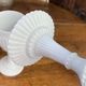 Footed glasses, white opaline chalices