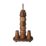 Carved wood shells salt and pepper shaker