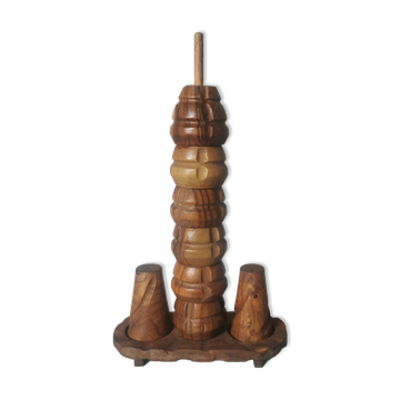 Coquetiers bois sculpté salière et poivrière