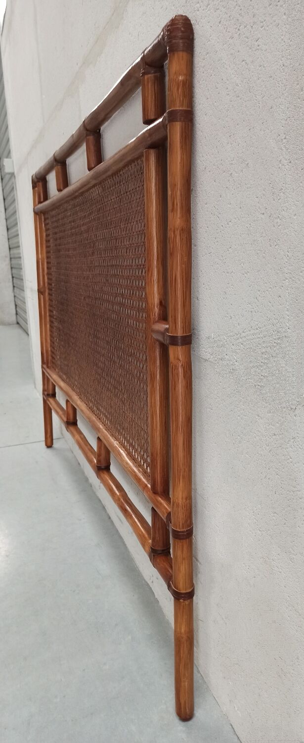 Traditional bamboo and cane headboard, 70's