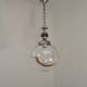 Vintage Murano Glass Globe Pendant Ceiling Light Amber Wave Mazzega Style