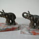 Old pair of bookends elephant in regulation signed Gallot ED on Art Deco marble