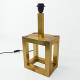 Cubic table lamp in brass 1980