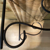 Wicker and metal shelf, 50s