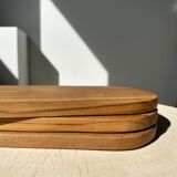 Rounded rectangular monoxyl teak cutting or presentation board L:34