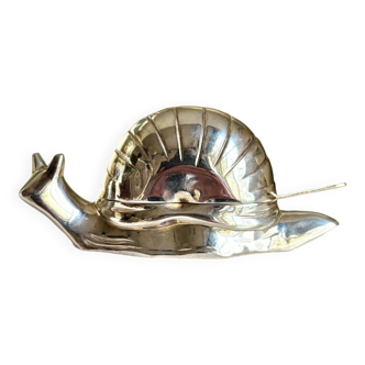 Silver metal snail sugar bowl
