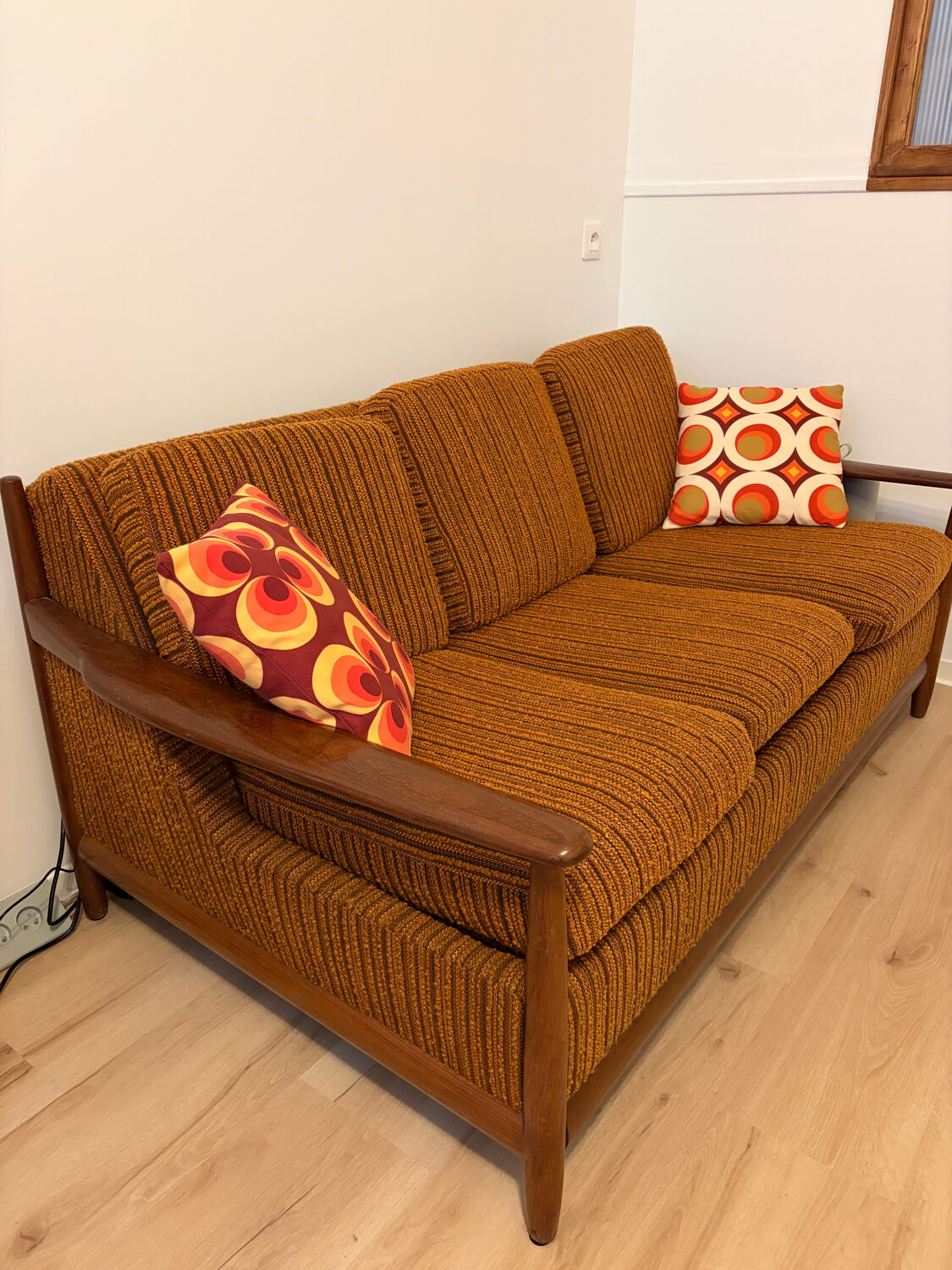 Scandinavian convertible sofa in teak by Grete Jalk, 1960s.