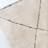 Moroccan Berber carpet blessed ouarain ecru with black diamonds engraved 300x202cm