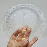 5 Small Transparent Frosted Glass Plates Vintage Floral Decor Kig Indo