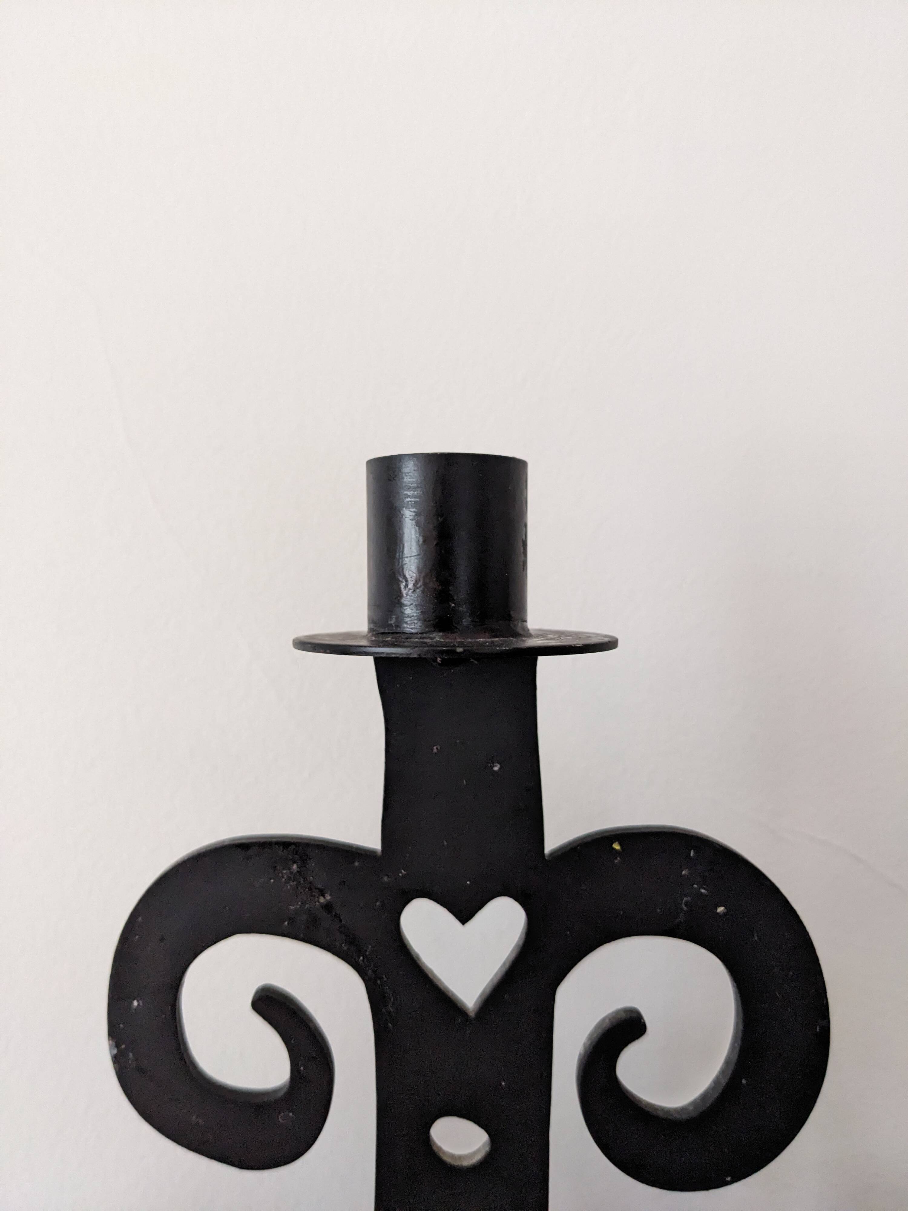 Wrought iron candlestick - height 53 cm