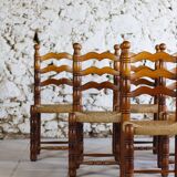 Set of 6 Dudouyt style chairs, 1950