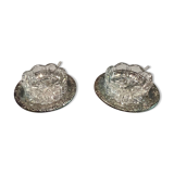 Crystal and silver-plated salt and pepper set