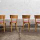 Lot of 4 baumann chairs bistrot parisian barter beech wood and red skaï