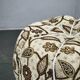 Art Deco Floral Upholstered Pouf Ottoman, Czechoslovakia, 1940s