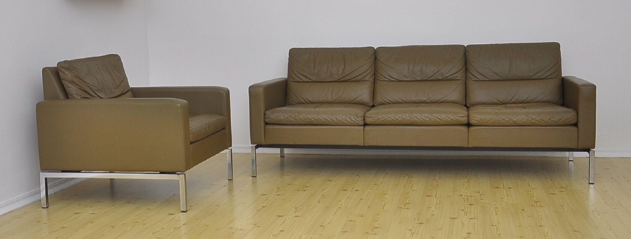 Leather sofa and armchair by Hans Peter Piehl for Wilkhahn, 1960s