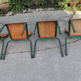 set of four school chairs 1950