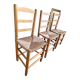 3 vintage straw chairs, antique seating furniture